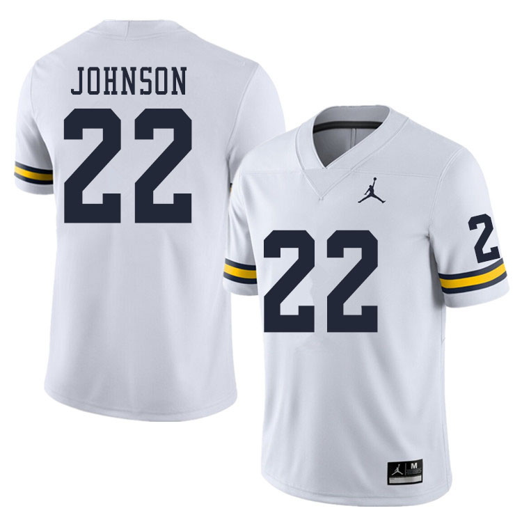 Men #22 George Johnson Michigan Wolverines College Football Jerseys Sale-White